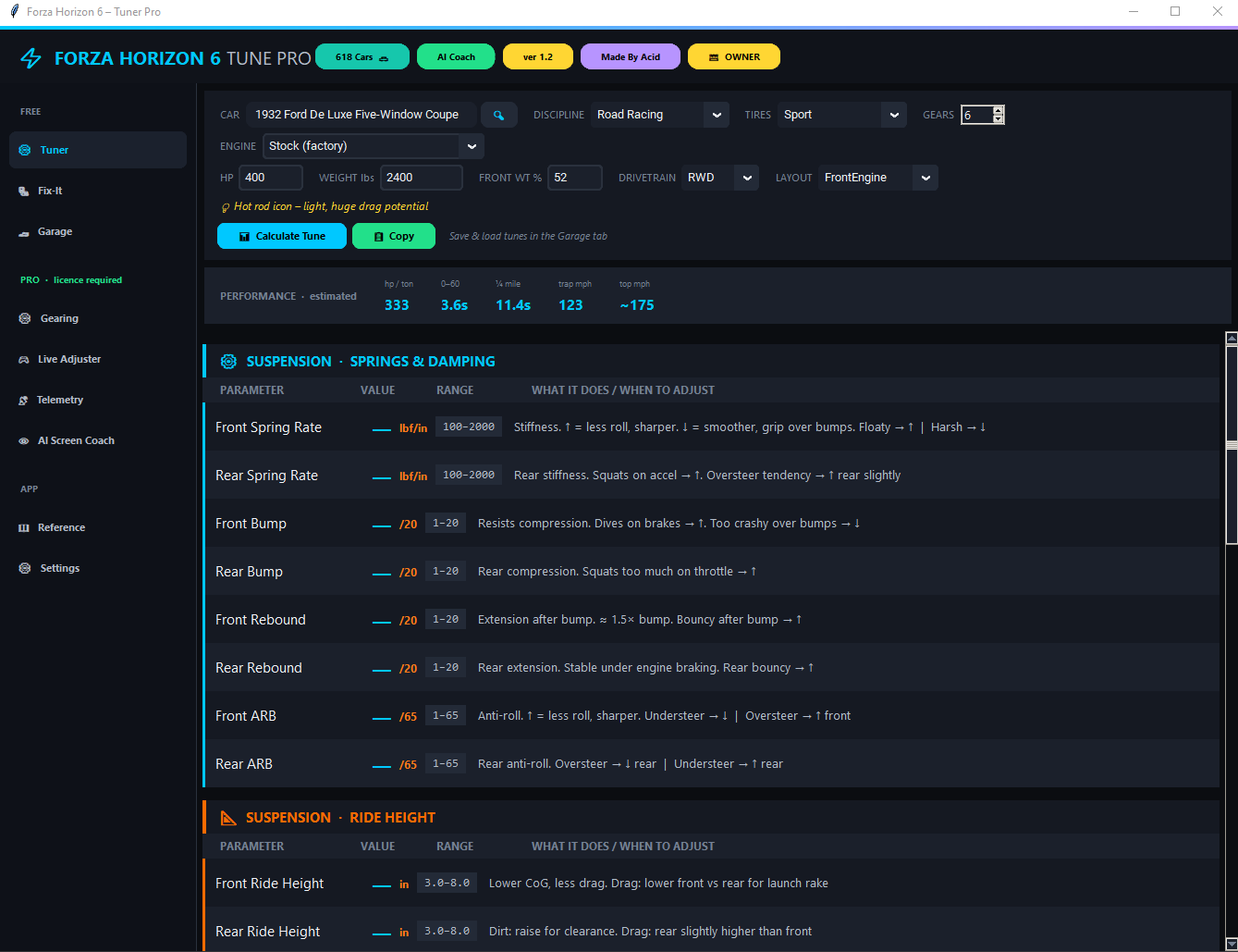 Tuner tab